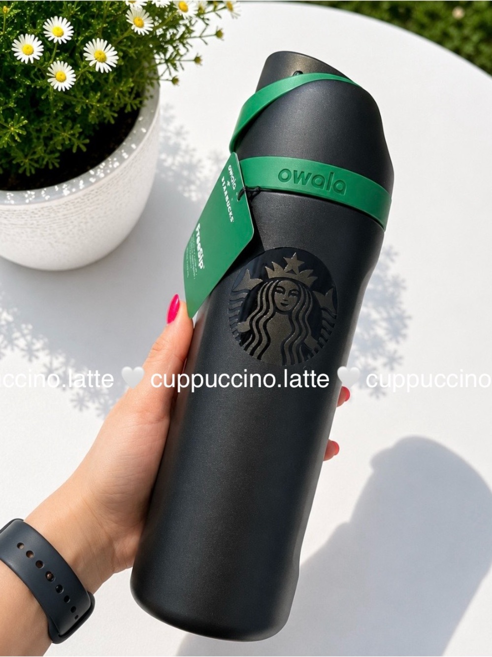 🖤NWT🖤Starbucks x Owala 2026 Matte Black & Green Stainless Steel Water Bottle
